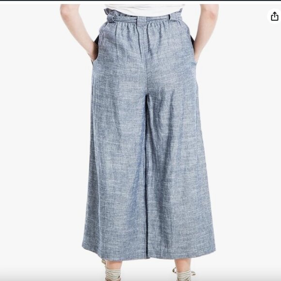 Max Studio Women's Pant with Tie, Navy, Small - Picture 2 of 3